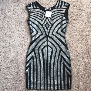 Romeo + Juliet Silver Sparkling Black Dress